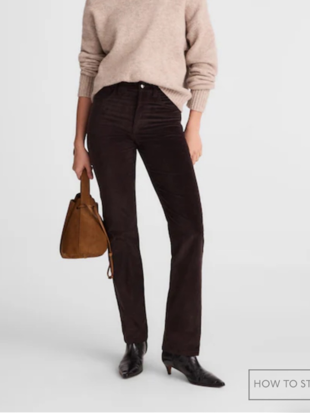 NWT Madewell Longline Straight Corduroy Pants Size 23 Black Walnut